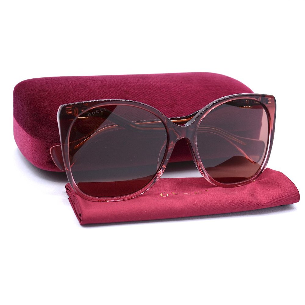 NEW GUCCI GG1010S 004 BURGUNDY RED AUTHENTIC SUNGLASSES 60-18 - Picture 10 of 13